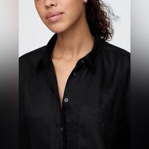 GAP Black 100% Linen Oversized Shirt